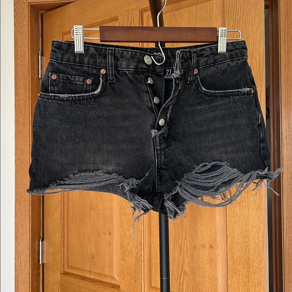 BDG Charcoal Denim Cutoff Shorts